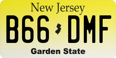 NJ license plate B66DMF