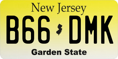 NJ license plate B66DMK