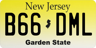 NJ license plate B66DML