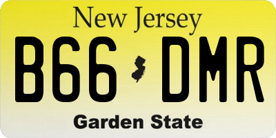 NJ license plate B66DMR