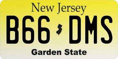 NJ license plate B66DMS