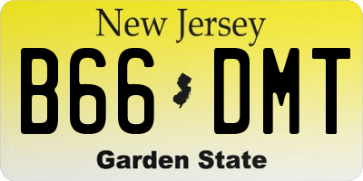 NJ license plate B66DMT