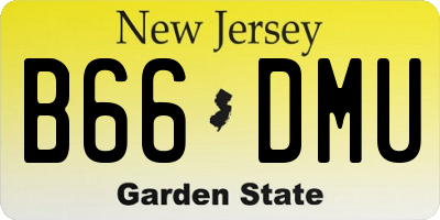 NJ license plate B66DMU