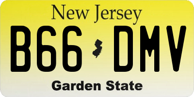 NJ license plate B66DMV