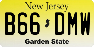 NJ license plate B66DMW