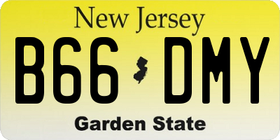 NJ license plate B66DMY