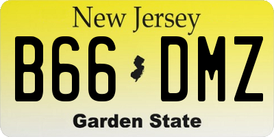 NJ license plate B66DMZ