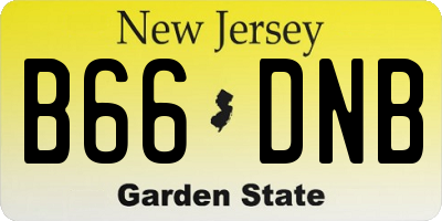 NJ license plate B66DNB