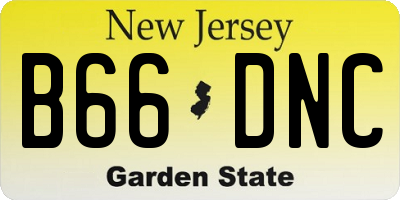 NJ license plate B66DNC