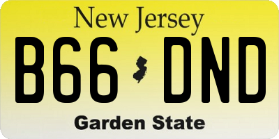 NJ license plate B66DND