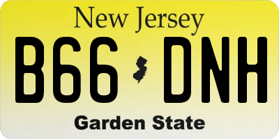 NJ license plate B66DNH