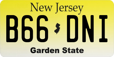 NJ license plate B66DNI