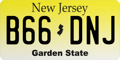 NJ license plate B66DNJ