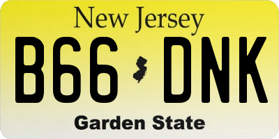 NJ license plate B66DNK