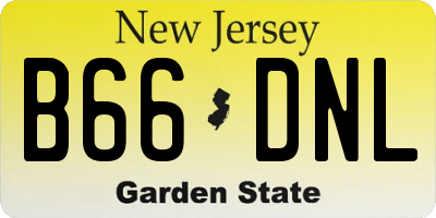 NJ license plate B66DNL