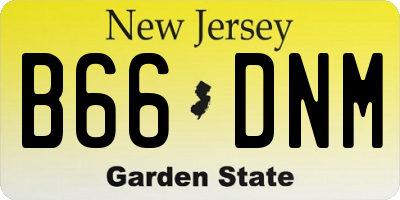 NJ license plate B66DNM