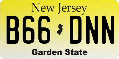 NJ license plate B66DNN