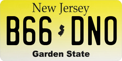 NJ license plate B66DNO