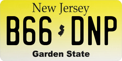 NJ license plate B66DNP