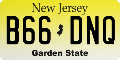 NJ license plate B66DNQ