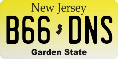 NJ license plate B66DNS