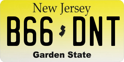 NJ license plate B66DNT