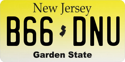 NJ license plate B66DNU