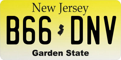 NJ license plate B66DNV