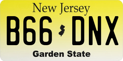 NJ license plate B66DNX