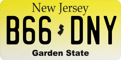 NJ license plate B66DNY