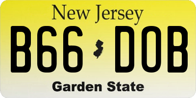 NJ license plate B66DOB