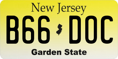 NJ license plate B66DOC