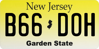 NJ license plate B66DOH