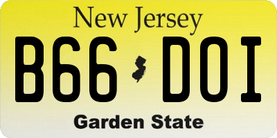 NJ license plate B66DOI