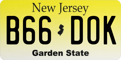 NJ license plate B66DOK