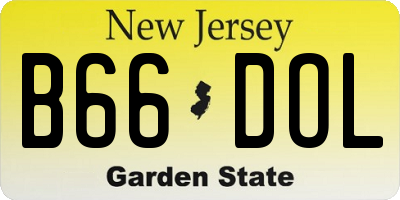NJ license plate B66DOL