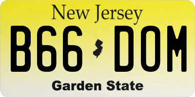 NJ license plate B66DOM
