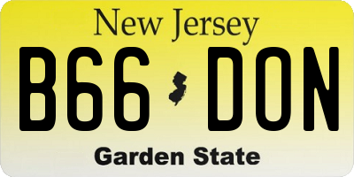 NJ license plate B66DON