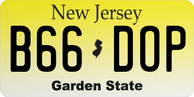 NJ license plate B66DOP