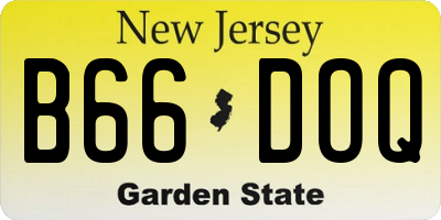NJ license plate B66DOQ