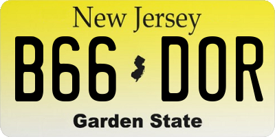NJ license plate B66DOR