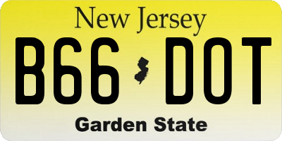 NJ license plate B66DOT