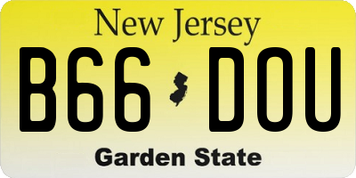 NJ license plate B66DOU