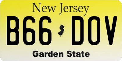 NJ license plate B66DOV