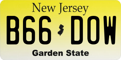 NJ license plate B66DOW