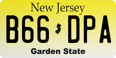NJ license plate B66DPA