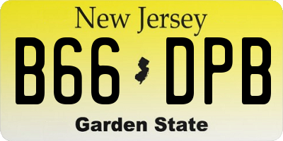 NJ license plate B66DPB