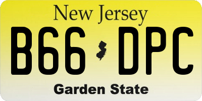 NJ license plate B66DPC