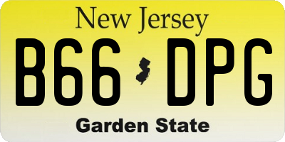 NJ license plate B66DPG
