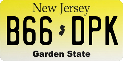 NJ license plate B66DPK